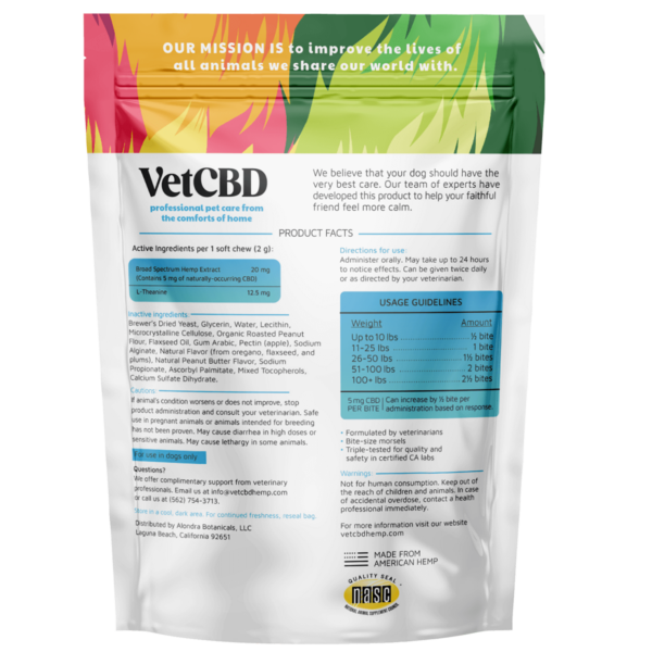 VetCBD Peanut Butter Calming Chew 120 Pack