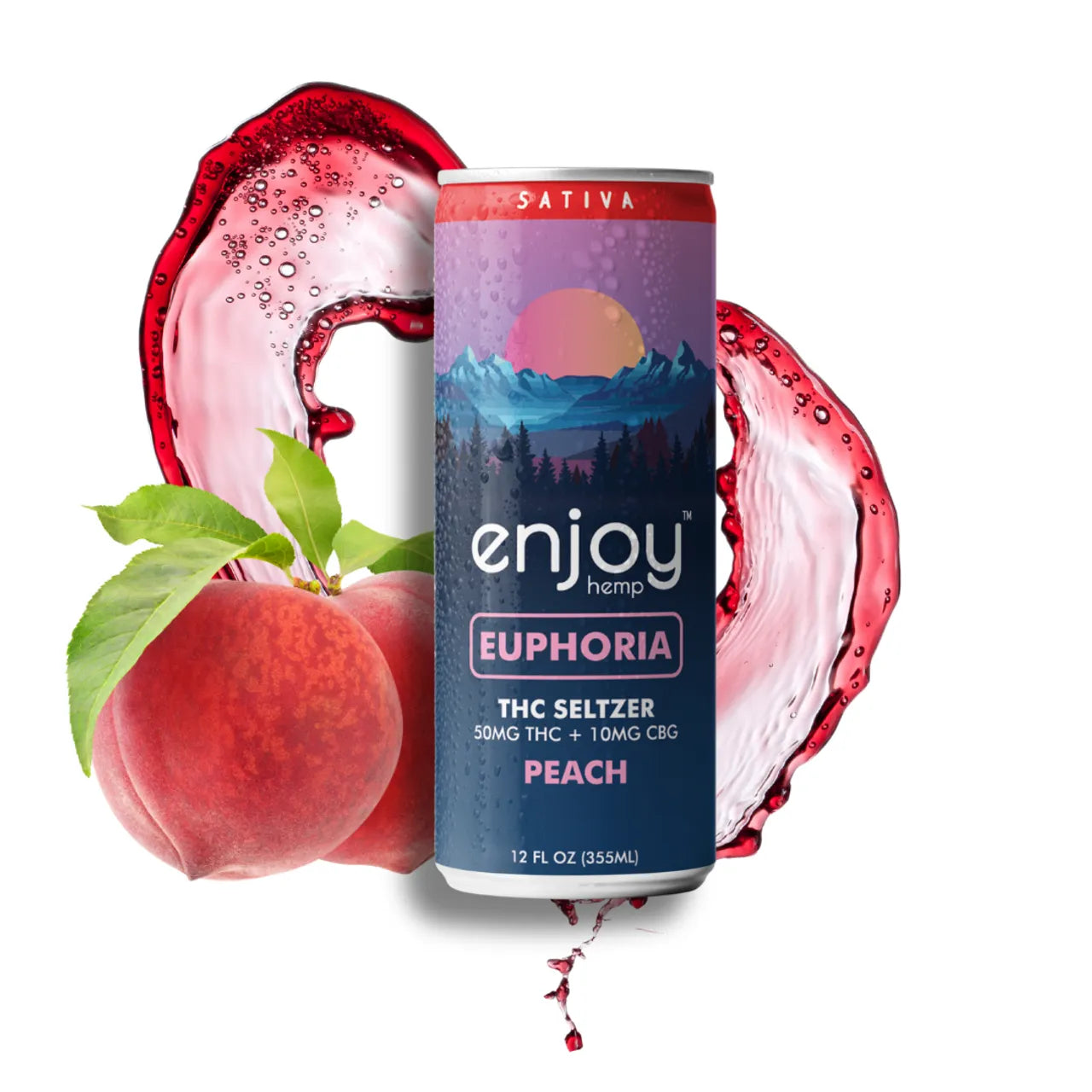 Enjoy Hemp Euphoria Peach Seltzer 50mg