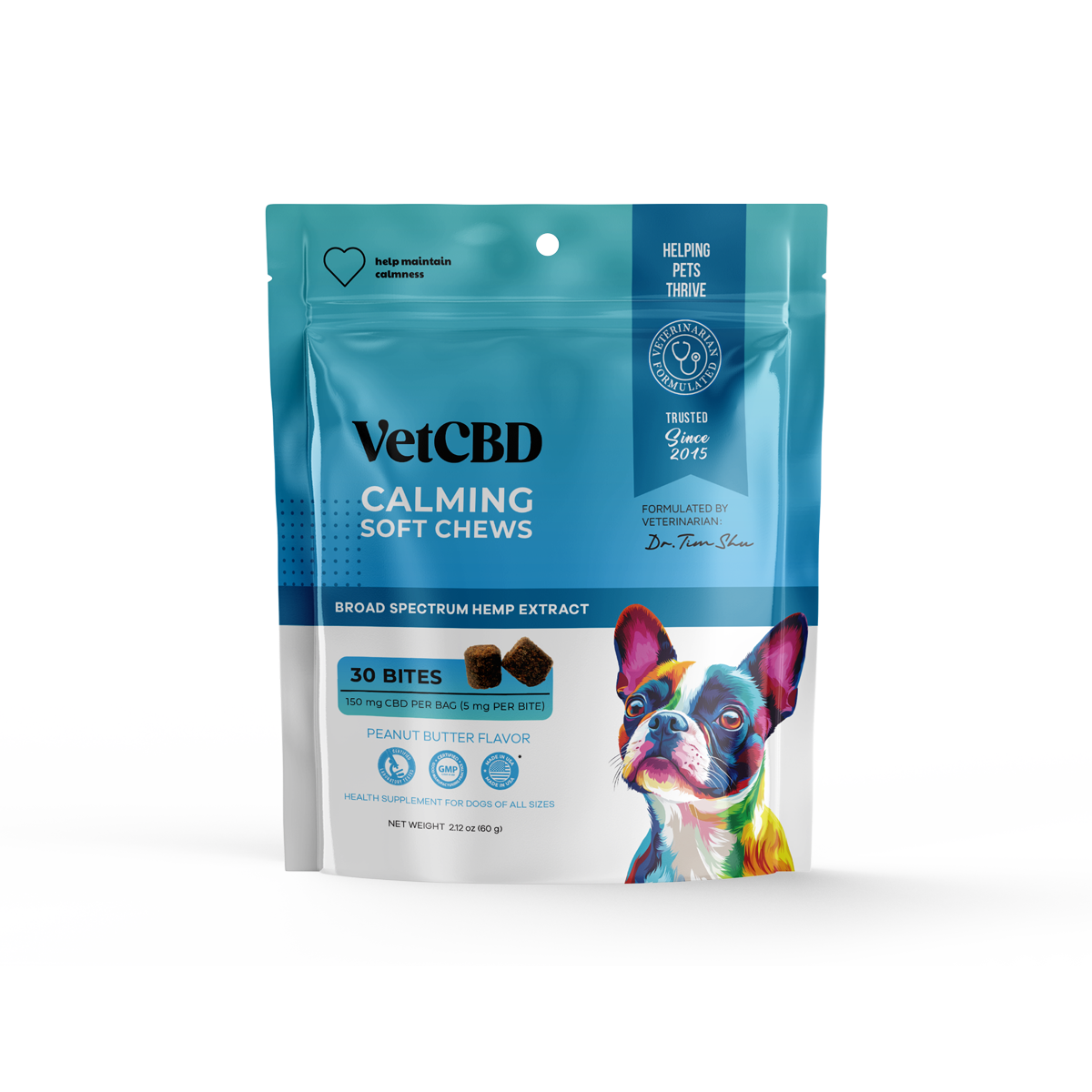 VetCBD Peanut Butter Calming Chew 30 Pack