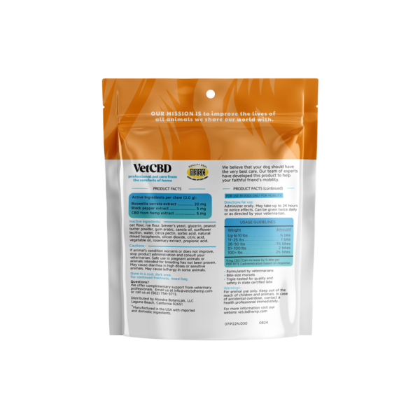 VetCBD Peanut Butter Mobility Chew 30 Pack