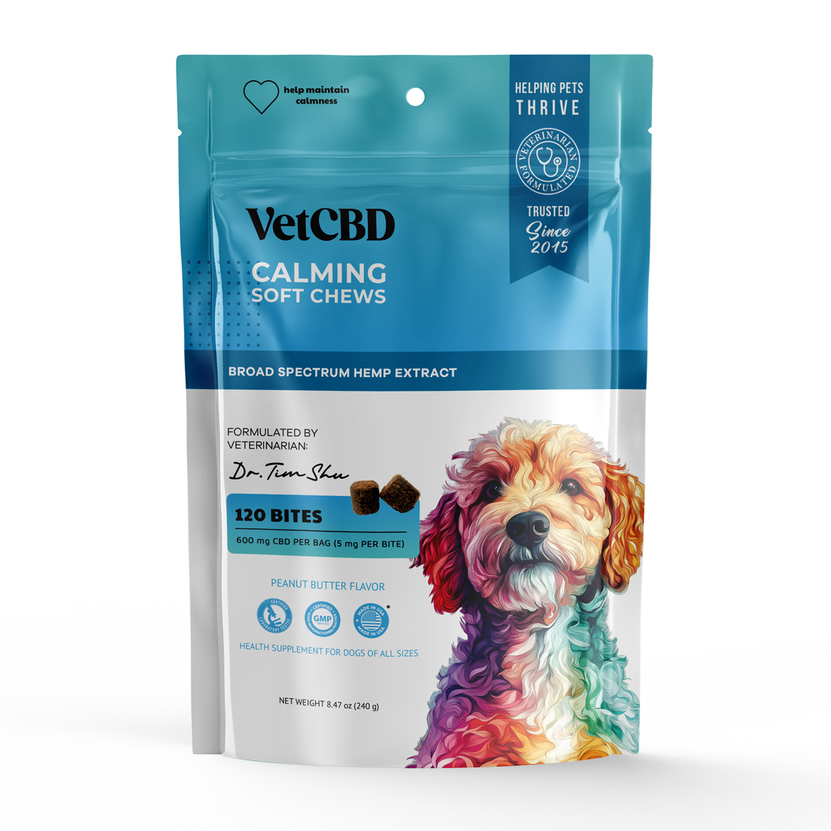 VetCBD Peanut Butter Calming Chew 120 Pack