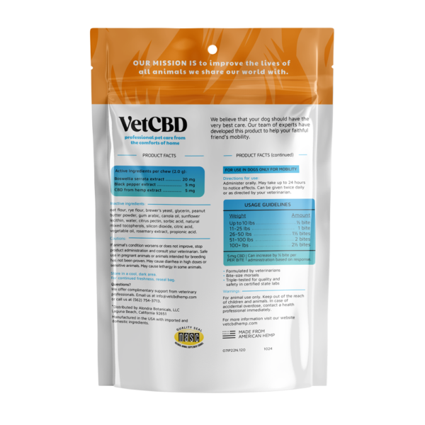 VetCBD Peanut Butter Mobility Chew 120 Pack