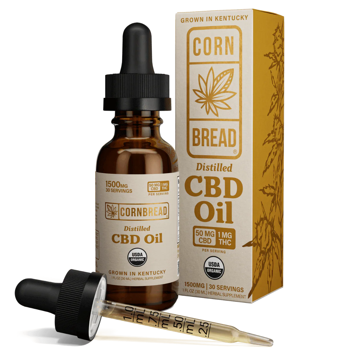 Cornbread Distilled USDA Organic CBD Oil 1oz