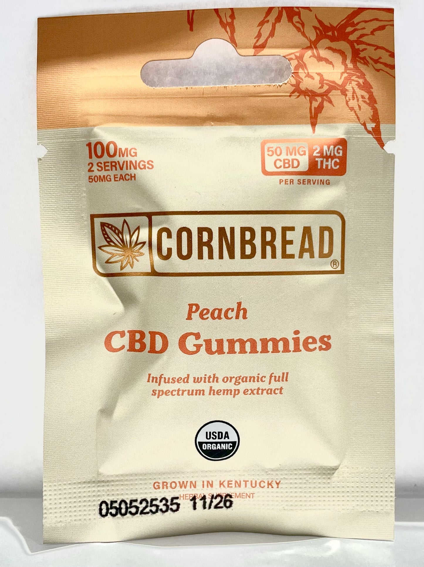 Cornbread Peach CBD Gummies