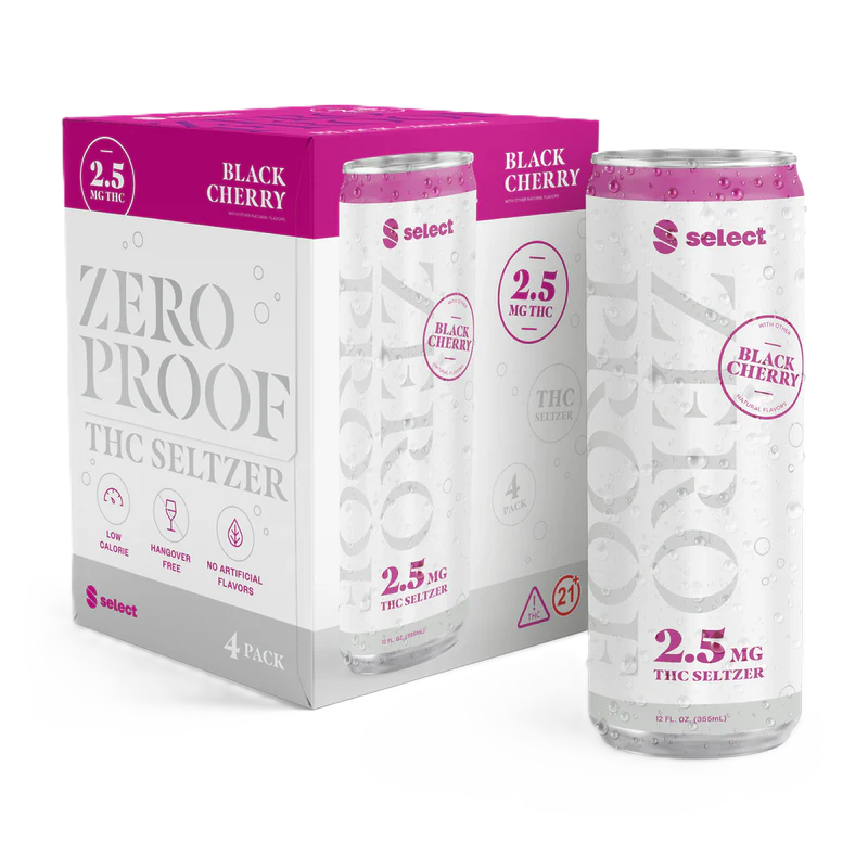 Select Black Cherry Zero Proof Seltzer 2.5mg