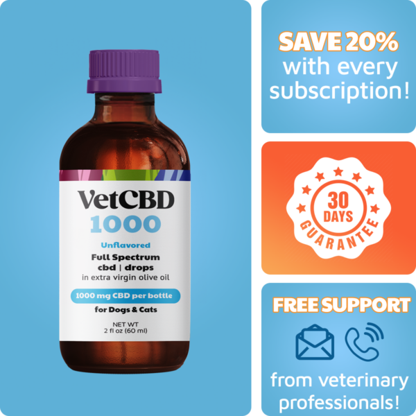 VetCBD Unflavored Daily Relief Tincture 1000mg CBD