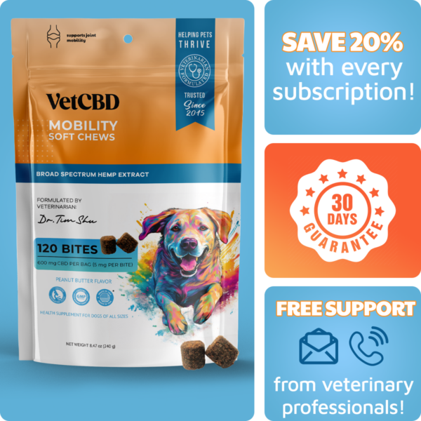VetCBD Peanut Butter Mobility Chew 120 Pack