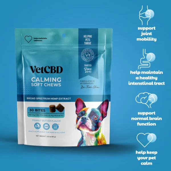 VetCBD Peanut Butter Calming Chew 30 Pack