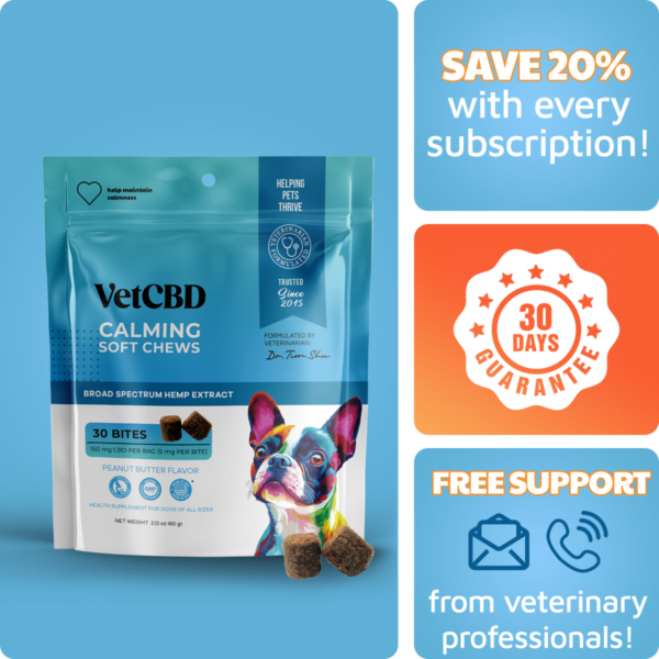 VetCBD Peanut Butter Calming Chew 30 Pack