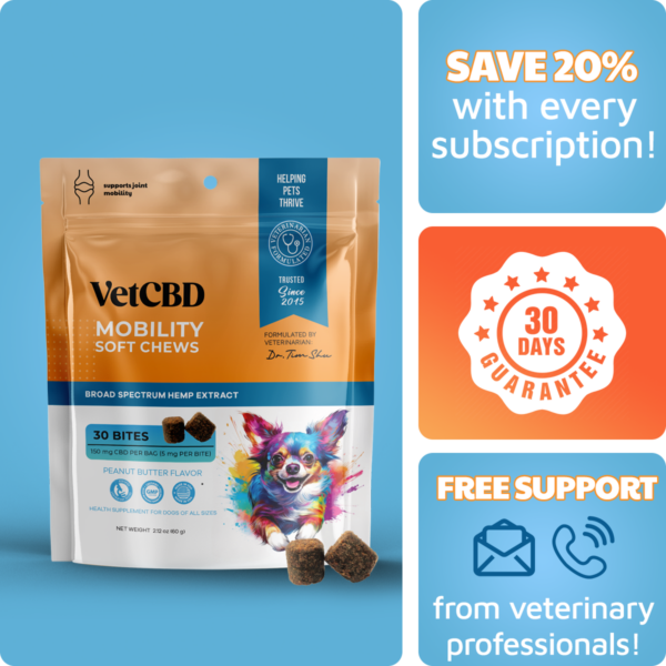 VetCBD Peanut Butter Mobility Chew 30 Pack