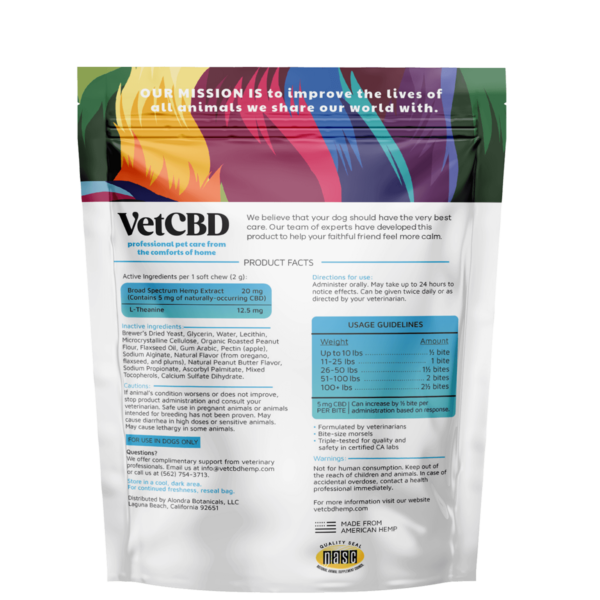 VetCBD Peanut Butter Calming Chew 60 Pack