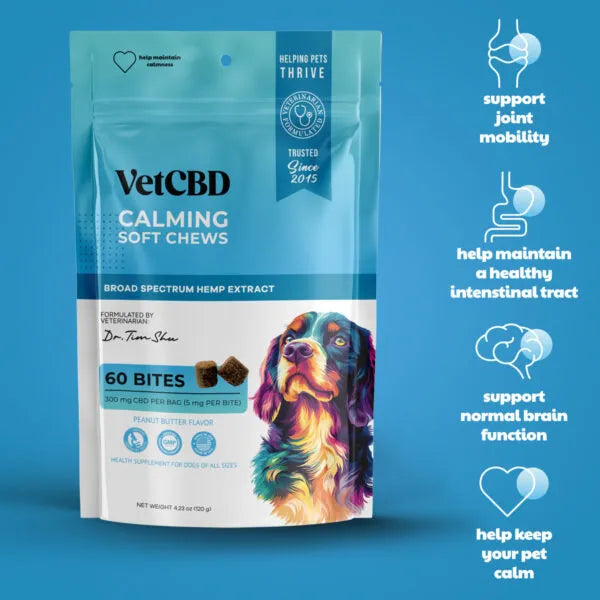 VetCBD Peanut Butter Calming Chew 60 Pack