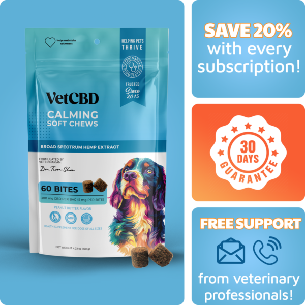 VetCBD Peanut Butter Calming Chew 60 Pack