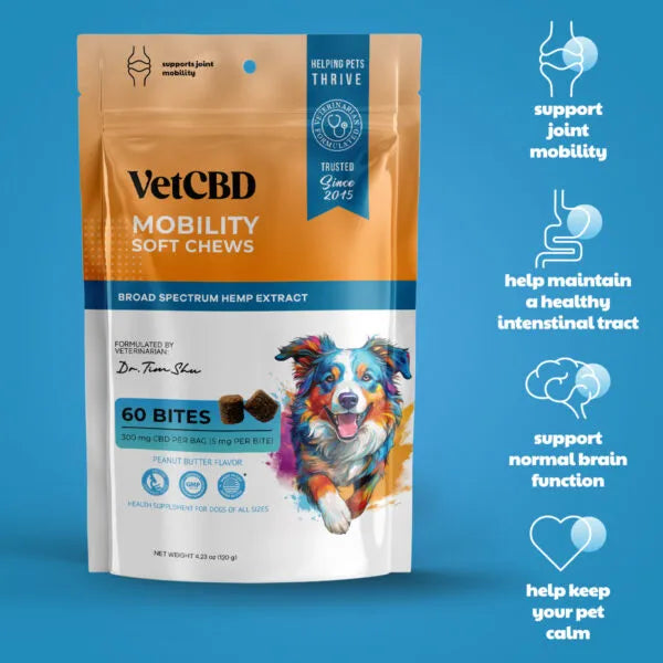 VetCBD Peanut Butter Mobility Chew 60 Pack