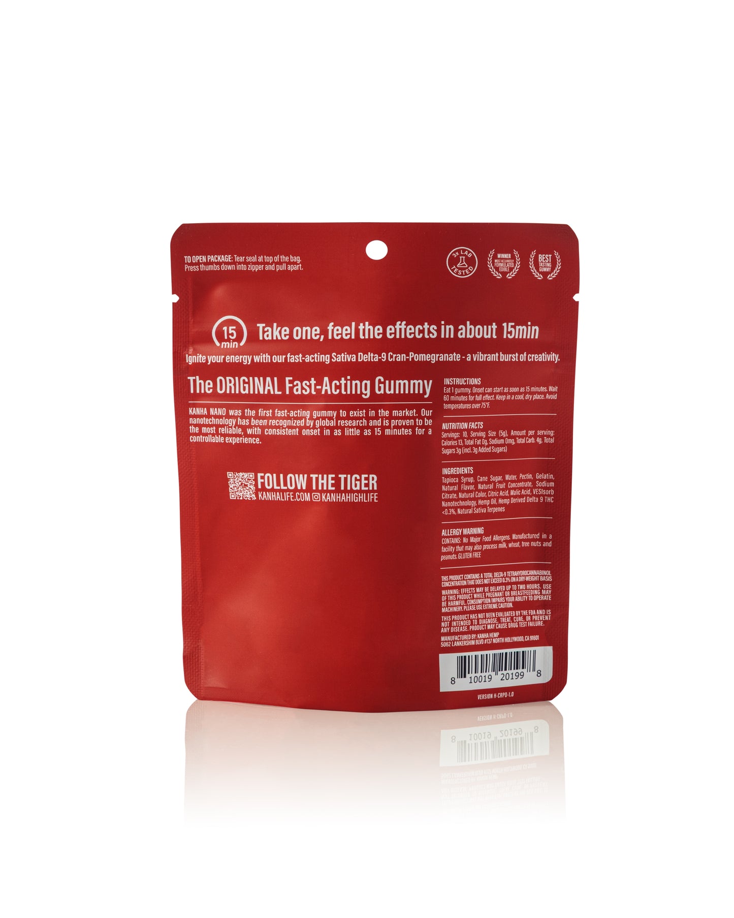 Kanha Cran-Pomegranate Nano Sativa Gummies 15mg