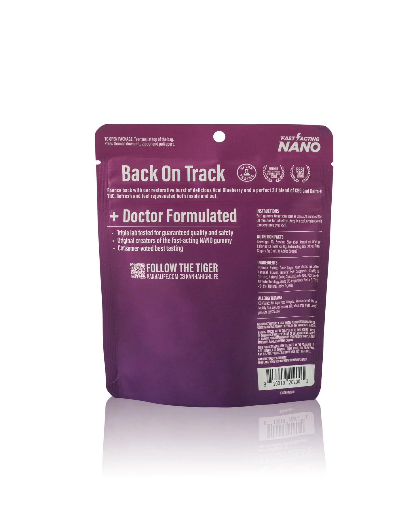 Kanha Acai Blueberry FX Restore Gummies 15mg