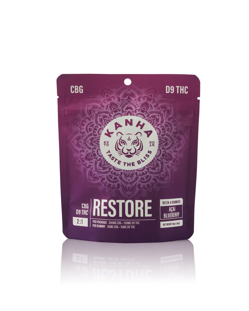 Kanha Acai Blueberry FX Restore Gummies 15mg