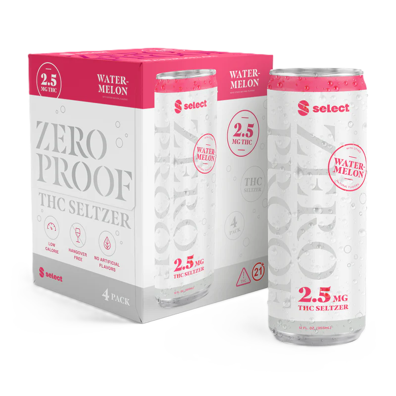 Select Watermelon Zero Proof Seltzer 2.5mg