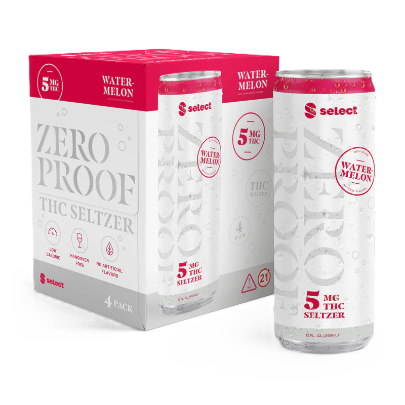 Select Watermelon Zero Proof Seltzer 5mg