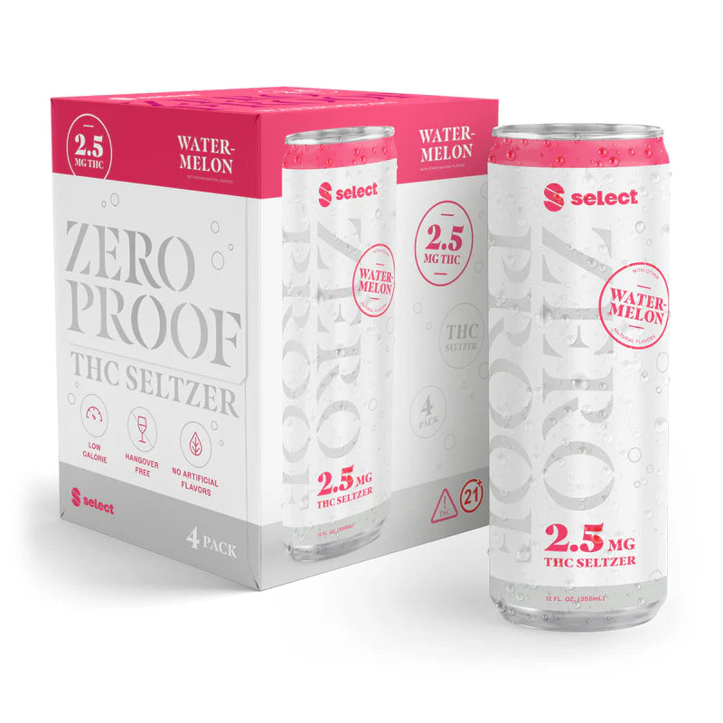 Select Watermelon Zero Proof Seltzer 2.5mg